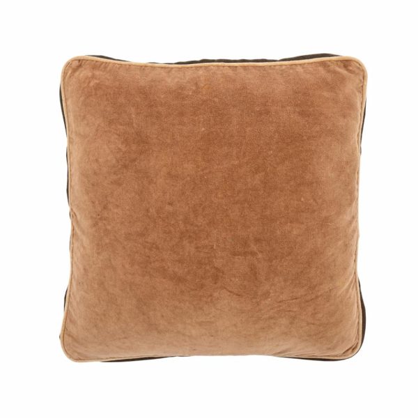 Aurial Cushion Caramel Brown Cotton Velvet 45cm