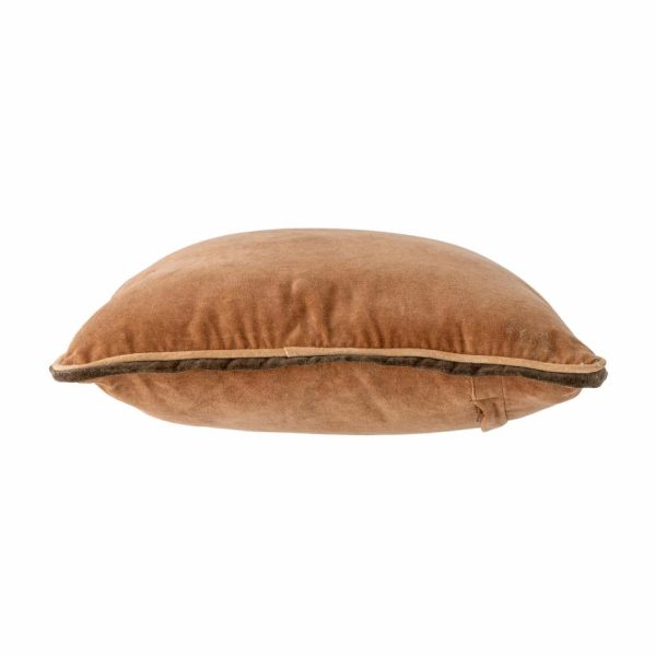 Aurial Cushion Caramel Brown Cotton Velvet 45cm - Image 3