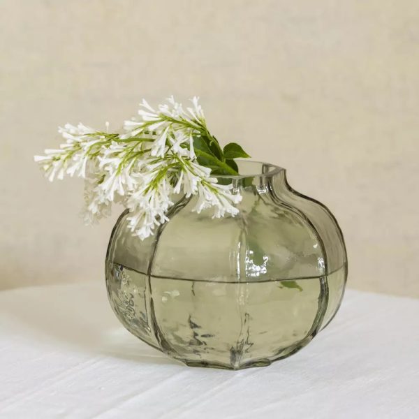 Hammered Glass Vase Green Small