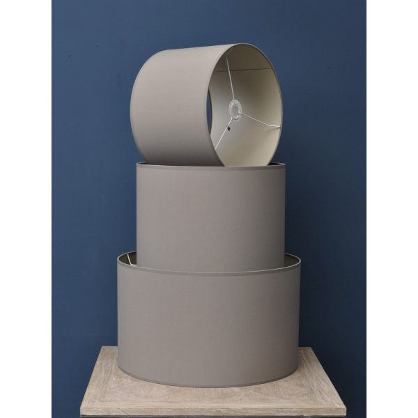 Libra Taupe and Champagne Lined Drum 16″ Lampshade - Image 2