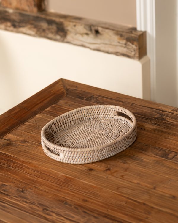 RATTAN COASTAL OVAL BATH TRAY