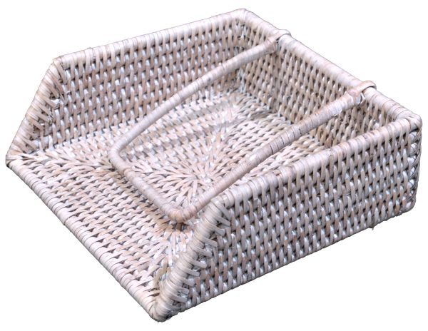 SQUARE RATTAN NAPKIN HOLDER WITH WEIGHT