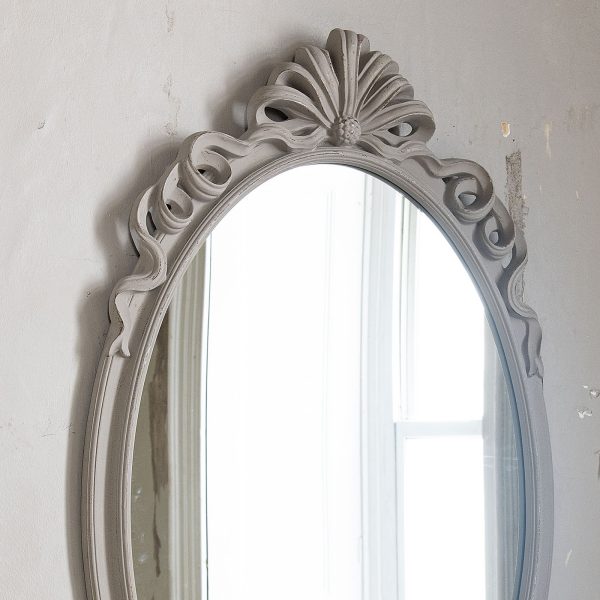 WILTON GREY RIBBON TOP OVAL MIRROR - Image 2