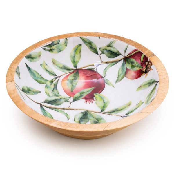 Handcrafted Pomegranate Mango Wooden Bowl 24cm