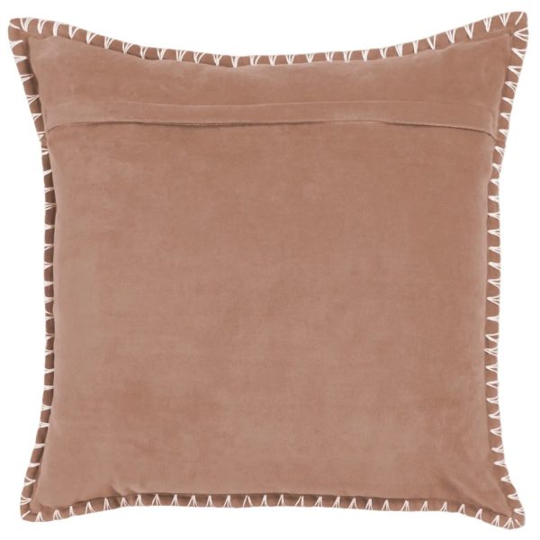 Stitch Embroidered Cushion Coral/Dusty Pink - Voyage - Image 3