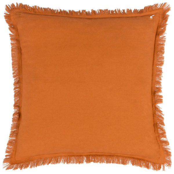 JAYE Washed Cotton Velvet Cushion Rust - Image 3