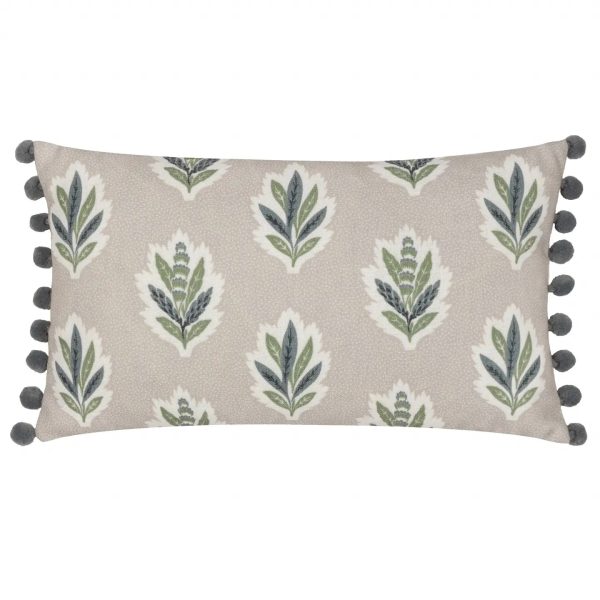 Sessile Leaf Printed Cushion Flax - Image 2