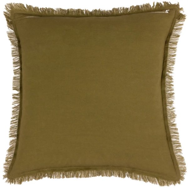 JAYE Washed Cotton Velvet Cushion Moss - Image 3