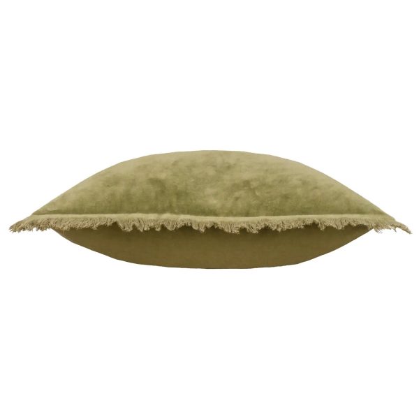 JAYE Washed Cotton Velvet Cushion Moss - Image 4