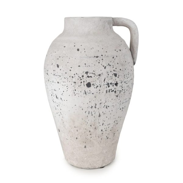 37cm Urn Vase with Handle - Stone