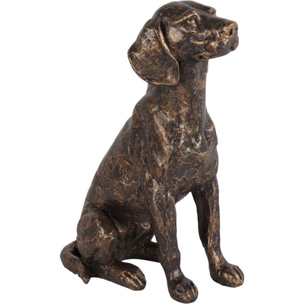 LIBRA Bronze Large Sitting Dog Sculpture - Image 2