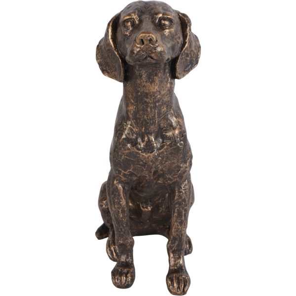 LIBRA Bronze Large Sitting Dog Sculpture - Image 3