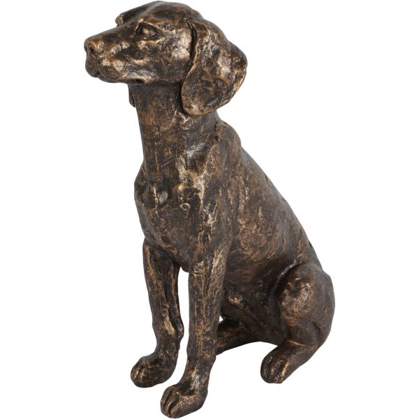 LIBRA Bronze Large Sitting Dog Sculpture - Image 4