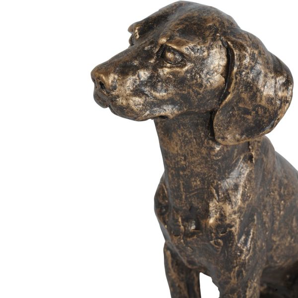 LIBRA Bronze Large Sitting Dog Sculpture - Image 5