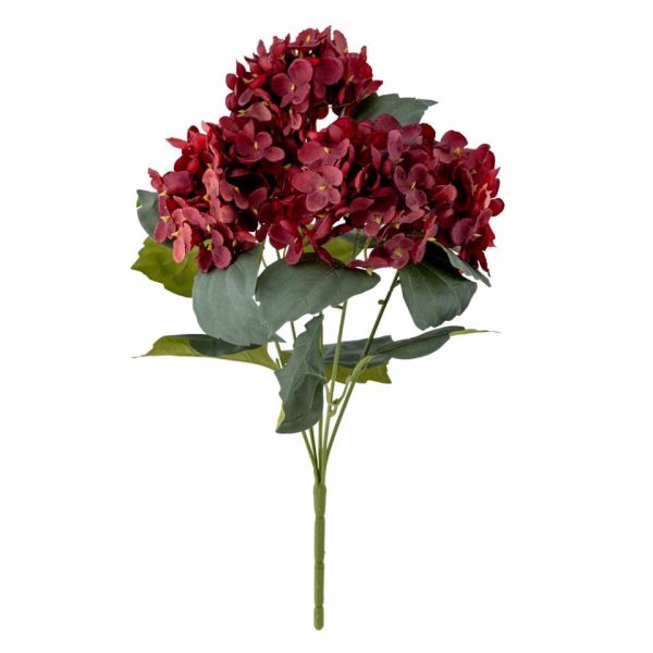 Hydrangea Stem, Red, Artificial Flowers - Image 2