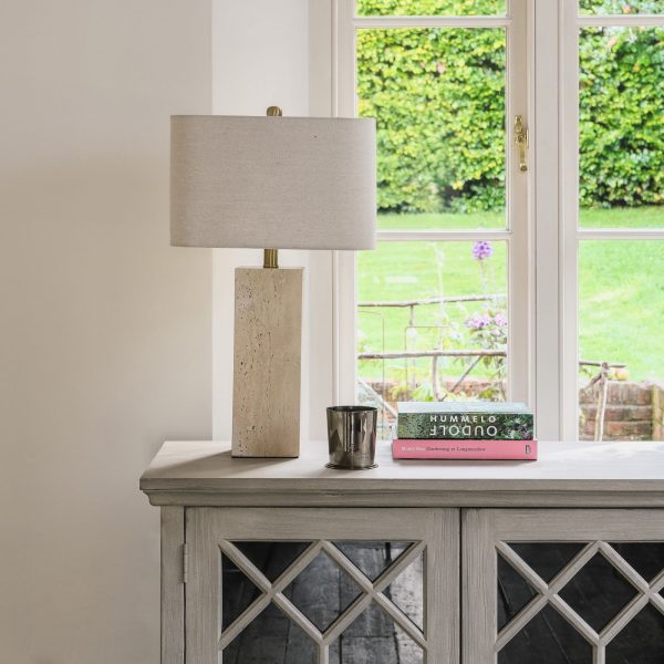 CLIFTON SQUARED STONE TABLE LAMP WITH SHADE - Image 3