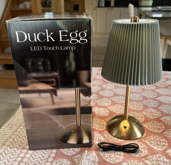 Metal LED Table Lamp - Rechargeable Duck Egg - Image 6