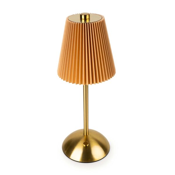 Metal LED Table Lamp - Rechargeable Taupe/Terracotta 30cm - Image 2