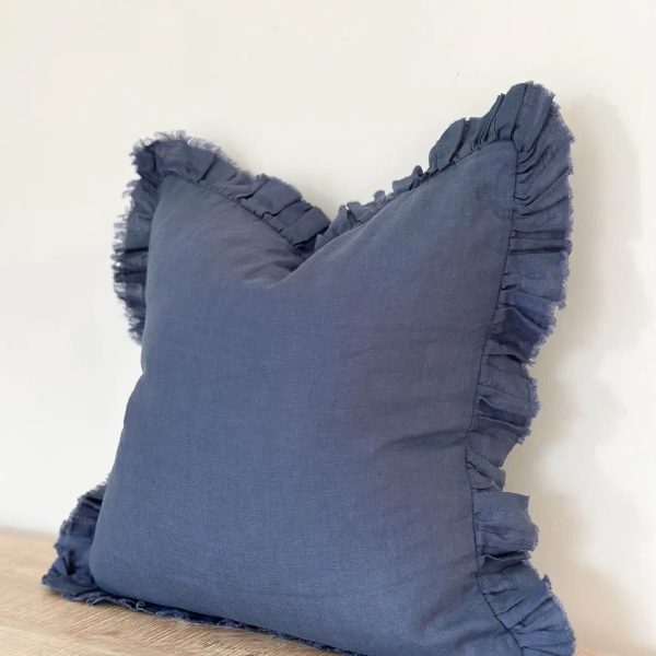 Hallie Blue Cushion 45cm – Ruffle Edge - Image 3