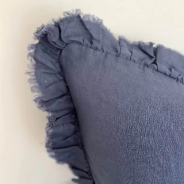 Hallie Blue Cushion 45cm – Ruffle Edge - Image 2