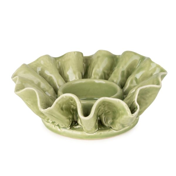 Flower Shaped Tealight Holder - Green