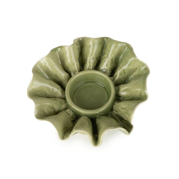 Flower Shaped Tealight Holder - Green - Image 2