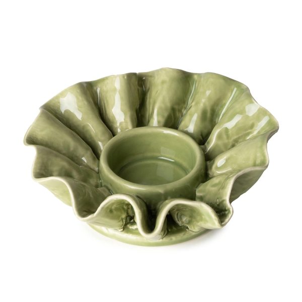 Flower Shaped Tealight Holder - Green - Image 3