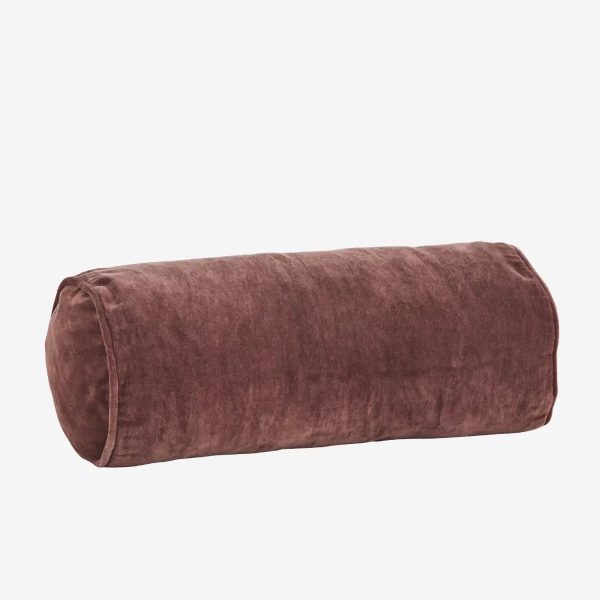 VELVET BOLSTER CUSHION 50CM - DARK ROSE