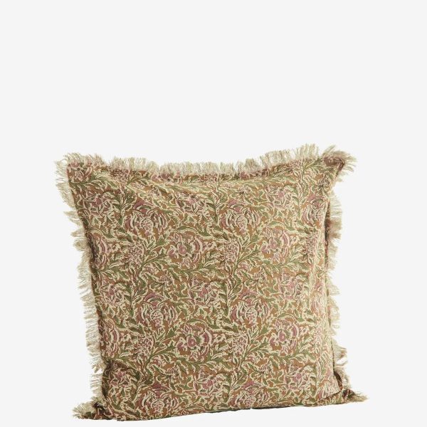 PRINTED CUSHION COVER W/ FRINGES