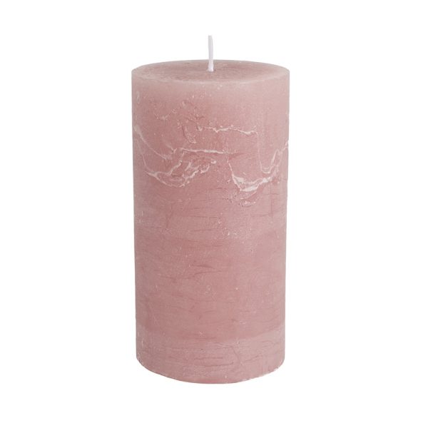 Rustic Pillar Candle Dusky Pink 70mm x 130mm