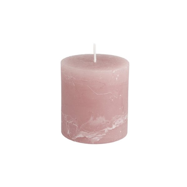 Rustic Pillar Candle Dusky Pink 70mm x 75mm