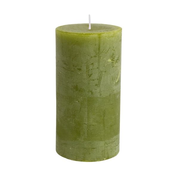 Rustic Pillar Candle Fern Green 70mm x 130mm