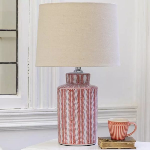 Lamp Serrato Coral With Taupe Shade