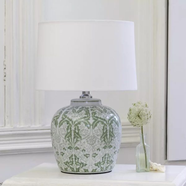 Lamp Botanica Olive With White Shade