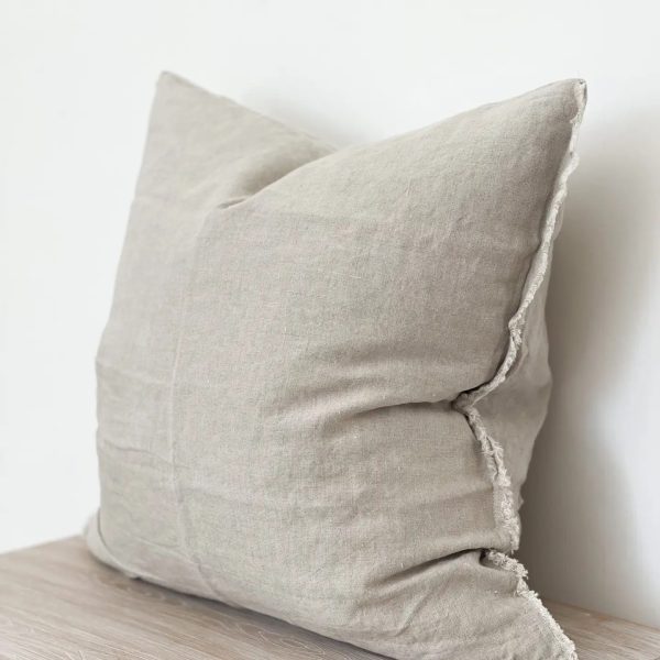 Esmee Natural Frayed edge Cushion 53x53cm