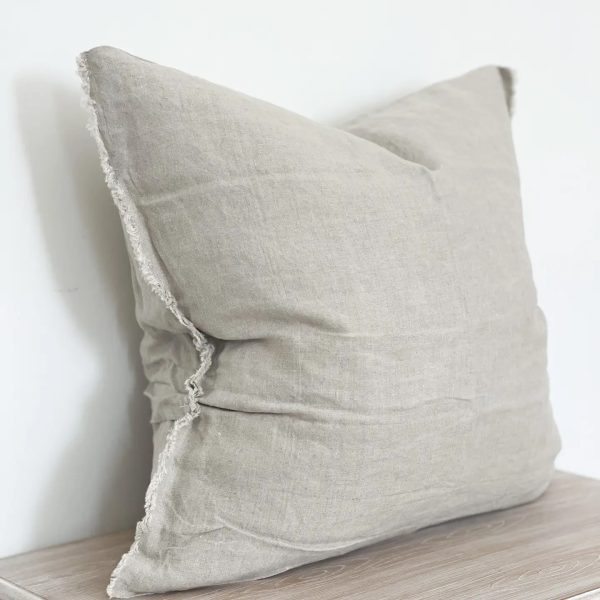 Esmee Natural Frayed edge Cushion 53x53cm - Image 3