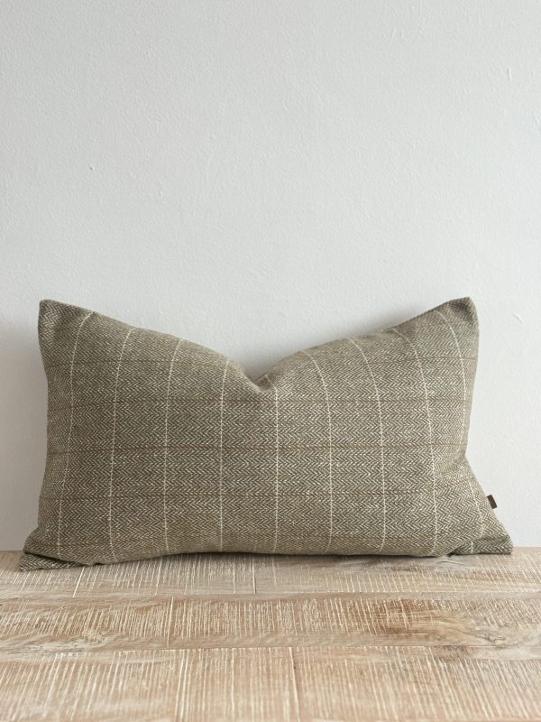 Betty Olive Green Tweed Cushion 50×30cm - Image 2