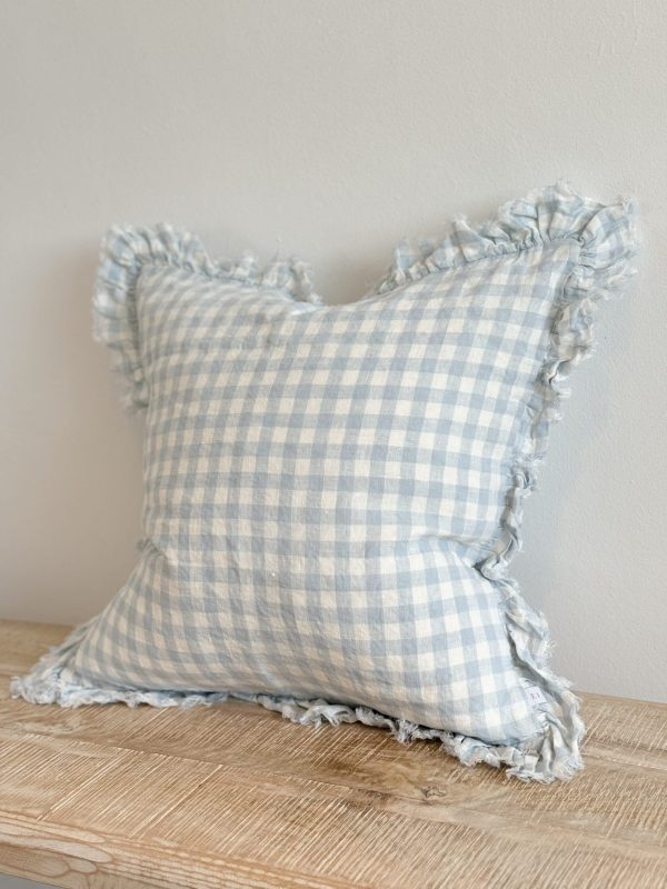 Hallie Blue Gingham Cushion