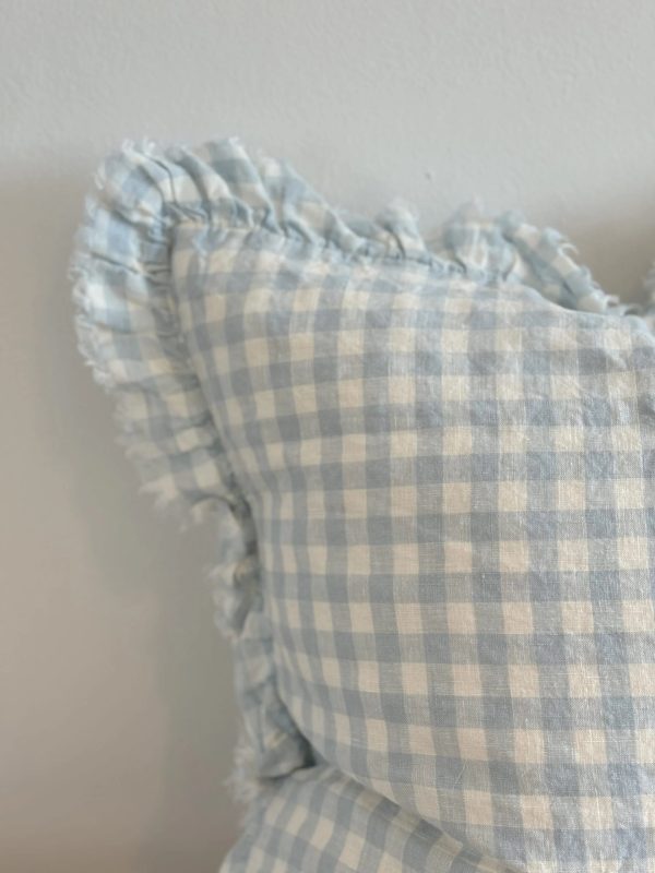 Hallie Blue Gingham Cushion - Image 3