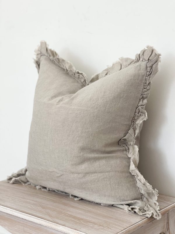 Hallie Natural Ruffle Cushion 45cm