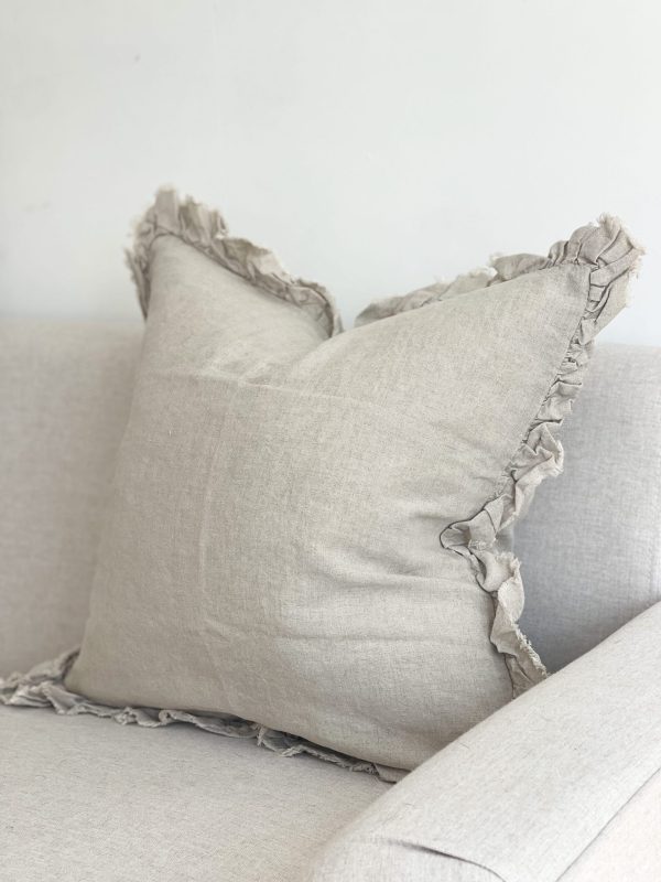 Hallie Natural Ruffle Cushion 45cm - Image 3