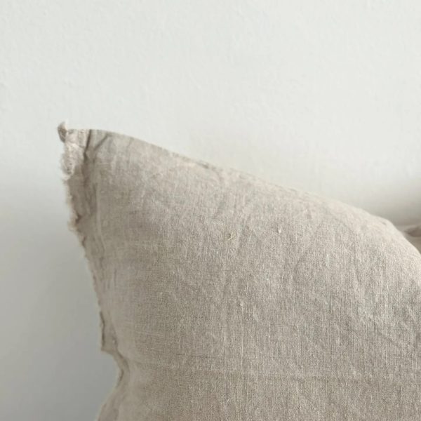 Esmee Natural Frayed edge Cushion 53x53cm - Image 2