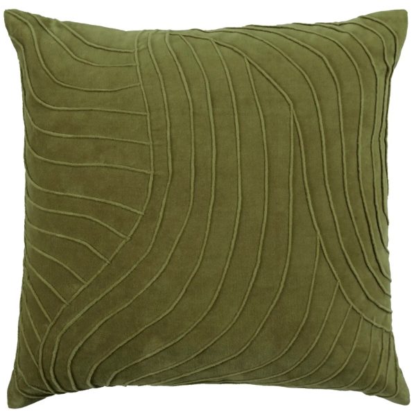 Waterfall Embroidered Cushion Sage - Image 3