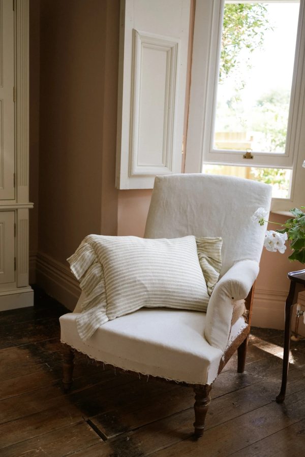 The Salcombe Frill Ruffle Cushion 40x50cm Antique Cream