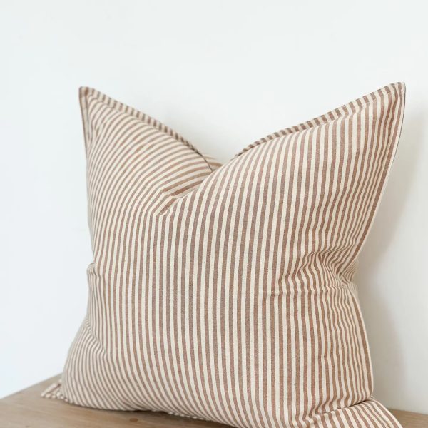 Darcy Cotton Cushion Cover 45cm – Brown Stripe