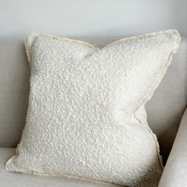 Sofia Cream Boucle Cushion 53cm - Image 3