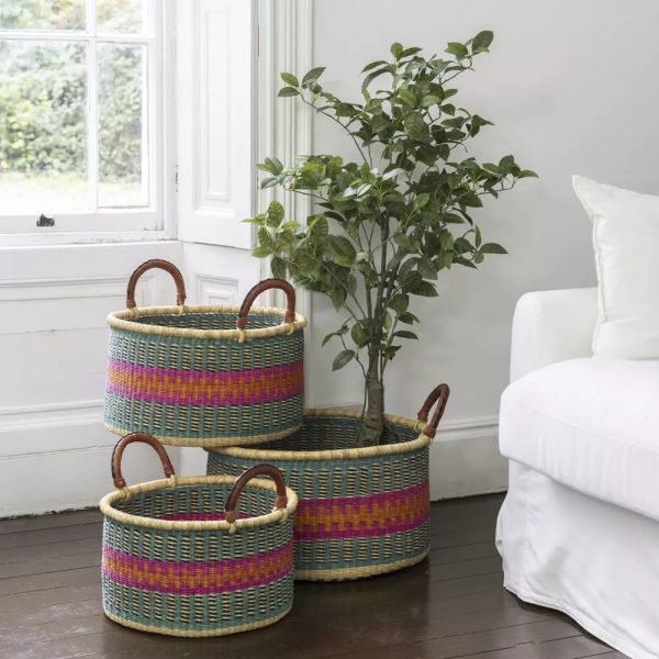 Round Baskets With Handles Afia 3 sizes