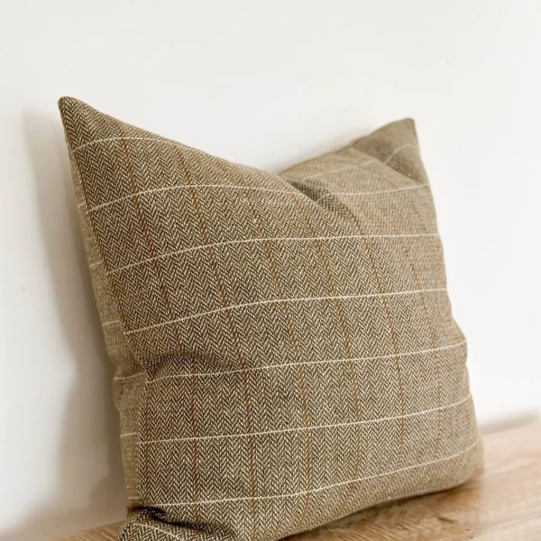 Betty Olive Green Tweed Cushion 45cm