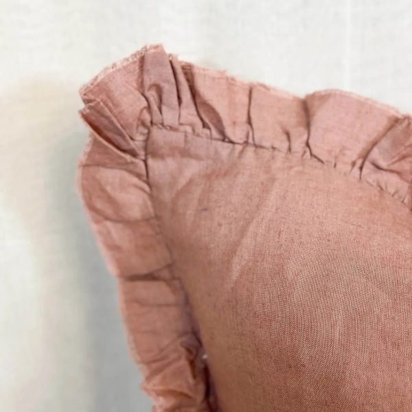 Hallie Dusty Pink Ruffle Cushion - Image 3