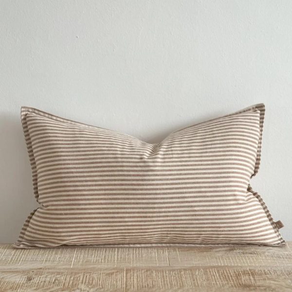 Darcy Cotton Cushion Cover 50x30 – Brown Stripe